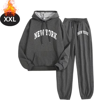 Nivard Joggingpak - Huispak - Volwassenen - Trainingspak - Comfortabel - Joggingsbroek - Tracksuit - Dames - Winter - Donkergrijs - XXL