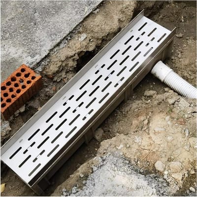 Gootafvoerrooster - Drainageset - Wateroverlast Voorkomen - Verwijderbaar Rooster - 100 cm Lengte - Zilver