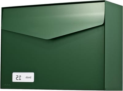 MEFA Brievenbus Letter (113) Mosgroen semi mat naambordje RAL 6005 muurbrievenbus
