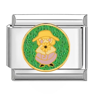 Quiges - Schakel - Bedel - 9mm - charms - Bloem vrouwelijk - Geschikt voor - armband - Schakelarmband - italy bedels armband