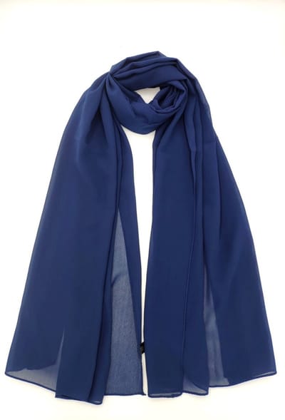 Lange dames sjaal Ditte-effen marine blauw-omslagdoek-stola