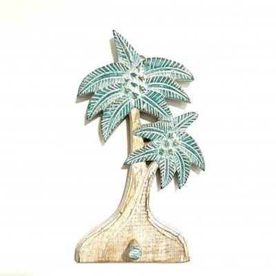 Kapstok - 1 haak - palmboom turquoise