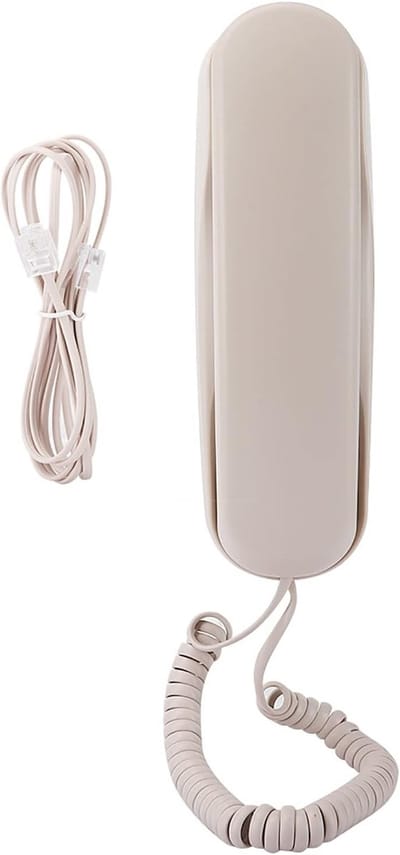 Vaste Telefoon - Telefoon voor thuis - Communicatie - Tafel en wandmontage - Klein formaat - Beige