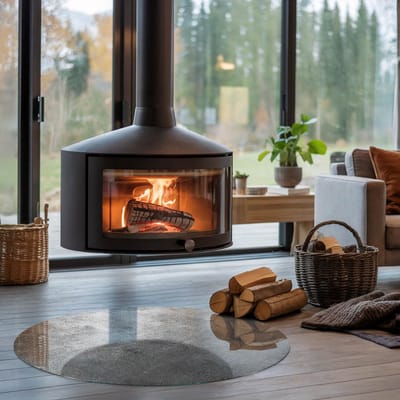 Coloray Vloerplaat Houtkachel - Plaat onder Houtkachel - 100 cm x 100 cm - Kachel Onderplaat - Grijs Vloerplaat Kachel - Onderplaat - Onderplaat Kachel - Houtkachel Vloerplaat - Onderplaat Voor Houtkachel