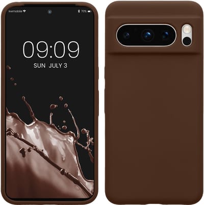 kwmobile telefoonhoesje geschikt voor Google Pixel 8 Pro - Hoesje met siliconen coating - Smartphone case in chocoladebruin