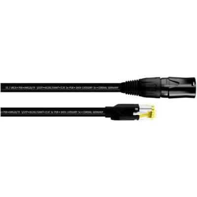 Cordial 15545 RJ45 Netwerkkabel, patchkabel CAT 5e S/UTP 0.50 m Zwart PUR-mantel 1 stuk(s)