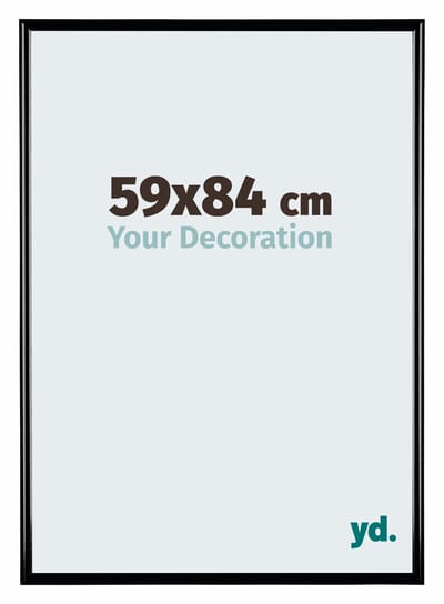 Your Decoration - Fotolijst 59x84 cm - Kunststof - Zwart Hoogglans - Bordeaux