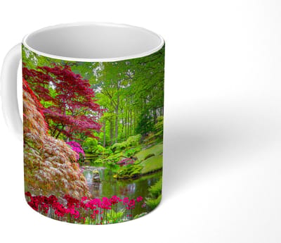 Mok - Koffiemok - Bomen - bloemen - Japans - Natuur - Water - Mokken - 350 ML - Beker - Koffiemokken - Theemok