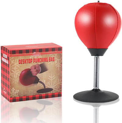 Decopatent - Boksbal tafelmodel - Stressbal - Mini bokszak - Punching Ball - Tafel boksbal bureau op voet - Volwassenen & Kinderen