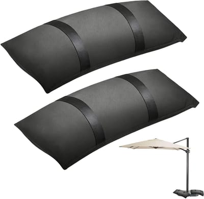 Zwarte zandzakken tot 20 kg voor parasol, kledingrek, trampoline en tuinmeubelen - 70 x 25 cm