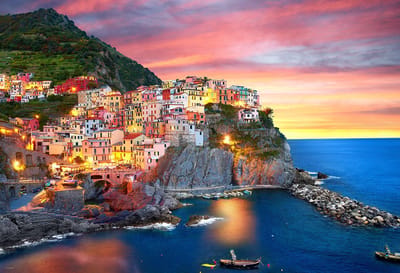Eurographics - Manarola bij zonsondergang , Italië - 2000 stukjes 96×68cm (b×h) - Legpuzzel