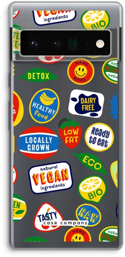 Case Company® - Hoesje geschikt voor Google Pixel 6 Pro hoesje - Fruitsticker - Soft Cover Telefoonhoesje - Bescherming aan alle Kanten en Schermrand