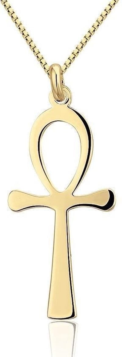 Montebello Ketting Ankh G - 925 Zilver Verguld - Symbool - 16x30mm - 45cm