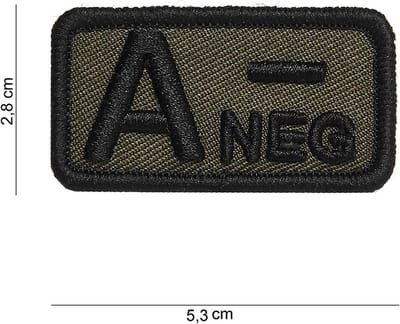 Embleem stof Bloedgroep A- groen