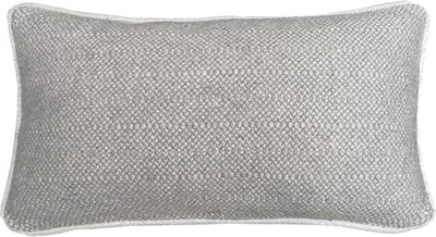 Natural grey structure recycled wool rectangle cushion