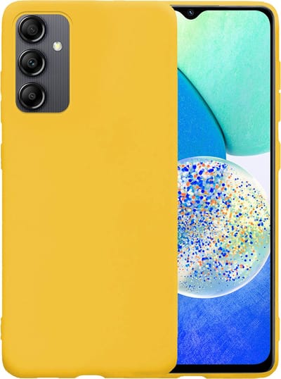 Hoesje - Geschikt voor Samsung Galaxy A14 - Sterk & Shockproof - Hoes Cover - Siliconen Case - Telefoonhoesjes - Geel