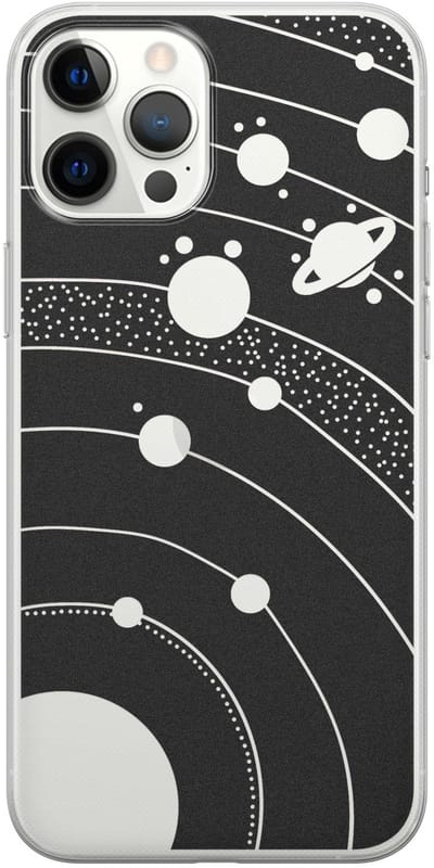 Hoesje geschikt voor iPhone 12 Pro Max - Universe space - Soft Case - TPU - Print - Transparant - Mooie Telefoonhoesjes