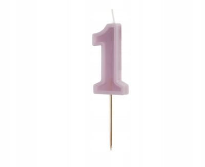 Paarse Verjaardag Kaars Cijfer 1 voor Taart & Cupcakes