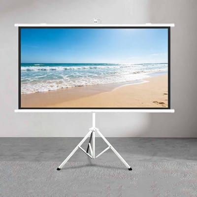 Projectiescherm Standaard - Mobiel Scherm - Thuisbioscoop Presentatie - Brede Kijkhoek - 40 inch - Wit