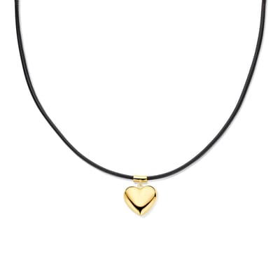 zilver verguld (met rubber/nylon/etc.) collier hart 38 + 6 cm 3 micron 2600125