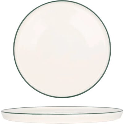Rinart Dessertbord - Green Edge - Porselein - 24 cm - set van 6