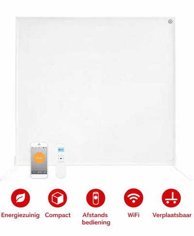 Quality Heating Infrarood paneel QH-SP - 60 x 90 cm - 700W - Geïntegreerde thermostaat - Smart Home Wifi - Inclusief voetjes - Verplaatsbaar - Lichtgewicht