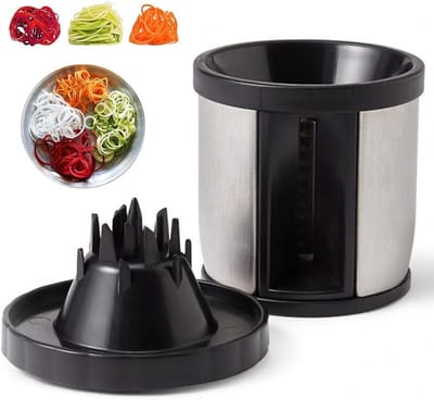 Handmatige Groentespiralisator en Julienne Snijder voor Courgette, Wortelen en Aardappelen - Professionele Keukenaccessoire voor Gezonde Maaltijden en Creatieve Gerechten