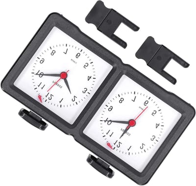 Analoge Schaakklok - Timer Spel - Competitie Spelen - Mechanische Knoppen - 51 x 24 cm - Wit
