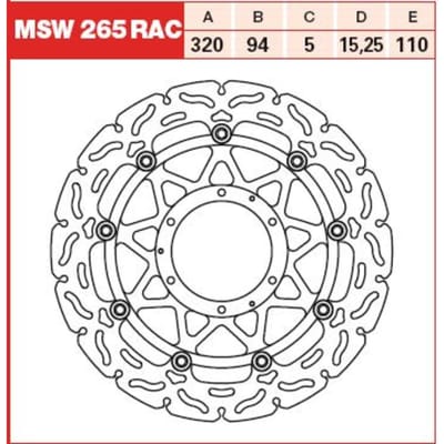 Remschijf TRW MSW265RAC, 1 Stuk