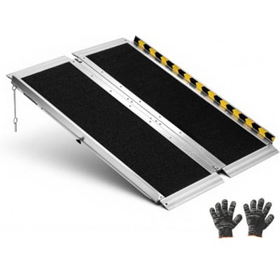 VEVOR Opvouwbare Rolstoelhelling 915x736,6 mm, 362,9 kg, Robuuste Drempelhelling met Antislipoppervlak, Draagbare Aluminium Helling, Toegangshelling voor Rolstoelen, Scooters, Deurdrempels, Stoepranden en Trappen