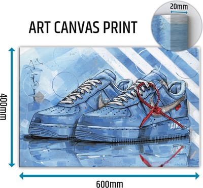 Sneaker canvas University blue 60x40 cm