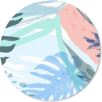 Muismat rond 20x20 cm - Mousepad Zomer - Blauw - Groen - Ronde muismatten