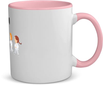 Akyol - karate met eigen naam koffiemok - theemok - roze - Sport - karateka - sport - 350 ML inhoud