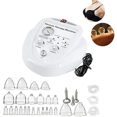 24 Zuignap Vacuümtherapie Machine voor Billenlift en Borstvergroting, Borstmassageapparaat, Lichaamsvormende Billenlift white
