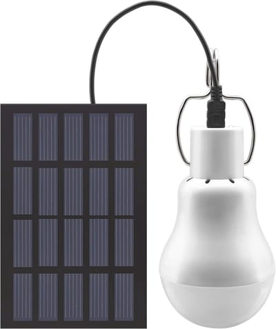 Draagbare Zonnelamp met Witte LED voor binnen en buiten – Energiezuinige Solar Lamp voor Tuin, Terras, Kamperen en Wandelen
