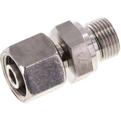 10S & G3/8'' RVS Rechte Draaidoorvoer Buitendraad 630bar FKM Verstelbaar ISO 8434-1