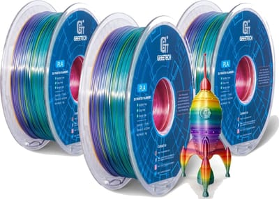 3KG+ Bundel Geeetech PLA+ Silk Rainbow Filament – 1.75mm – Multicolor Zijdeglans – 3D Printer Filament – Hoge Kwaliteit & Sterk