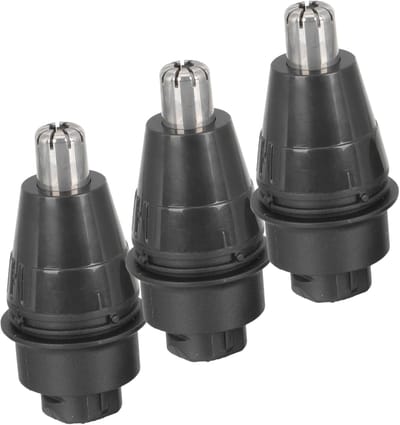 Neushaar Vervangkoppen - Neustrimmer Onderdelen - Hygiënisch Verzorgen - Set van 3 Stuks - 5 x 25 cm - Zwart