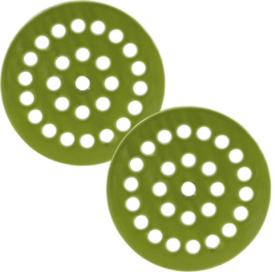 Esschert Design Bloemenschikker voor in vaas - 2x - bloemverdeler - boeketring - Dia 12,5 cm - groen - vaas raster - dolomiet