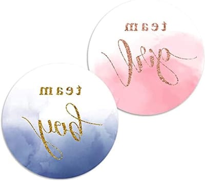 Gender Reveal Party Uitnodigingen Stickers en Stemspellen, 120 Stuks Labels voor Team Jongens en Team Meisjes met Gouden Folie voor Babyshowers en Feestjes