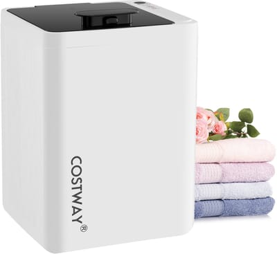 COSTWAY Handdoekwarmer, 23 liter, met 6-traps timer en led-display, temperatuur tot 125 °C, voor grote handdoeken, badjassen en dekens, wit