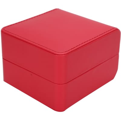 Boîte de rangement pour montre en cuir PU Contenant Boîte cadeau avec coussin doux pour montre Collier Bracelet Rouge rouge