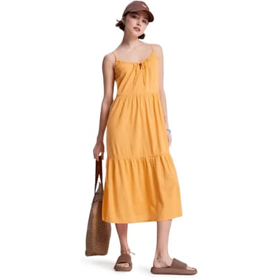 Roxy Down The Line Lange Jurk Zonder Mouwen Oranje L Vrouw