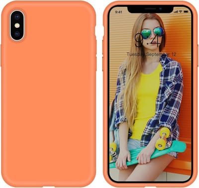 Solid hoesje Soft Touch Liquid Silicone Flexible TPU Cover - Geschikt voor: iPhone X / XS - Oranje