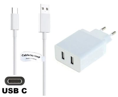 OneOne 2.4A lader met 2 poorten + 1,5m sterke USB C kabel. Oplader adapter past op Sony WH-1000XM3, WH-1000XM4, WH-1000XM5, ULT WEAR, WH-CH510, WH-CH520, WH-CH710N, WH-CH720N, WH-H910N, WH-XB910N, WH-XB900N, WH-XB700