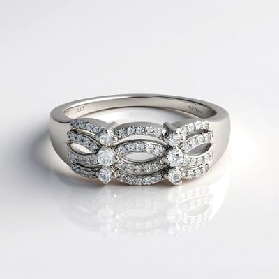 Cavill - 925 Sterling Zilveren damesring - 0.81 ct natuurlijke Cambodjaanse zirconia - Elegante masker motief ring - Rond pavé zetting