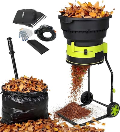 Elektrische Bladmulcher - Tuinhakselaar Versnipperaar - Tuin Opruimen - Bladloze Technologie - 54 cm Trechter - Zwart