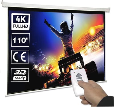 Elektrisch Projectiescherm 274 cm - Zelfoprolbaar met Draadloze Afstandsbediening - 16:9 Formaat