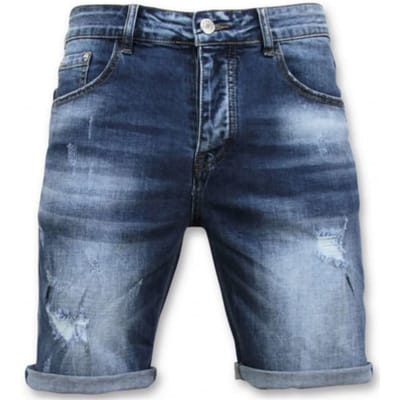 Korte Broek Heren - Gescheurd Short - 9085 - Blauw