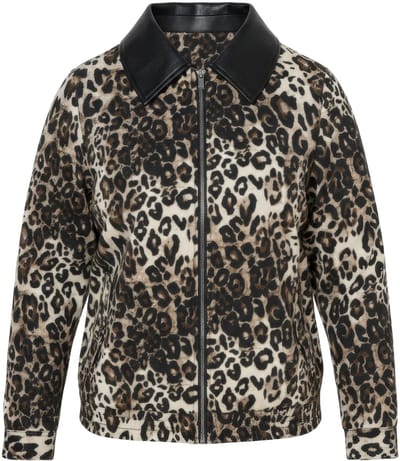Angel of Style - Dames - Jasje leomotief leerlook kraag - Zacht graniet - Maat 42